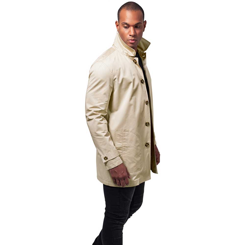 Urban Classics Urban Classics Coat Gabardine Beige Urban Classics Urban Classics Jas Gabardine Beige | Attitude